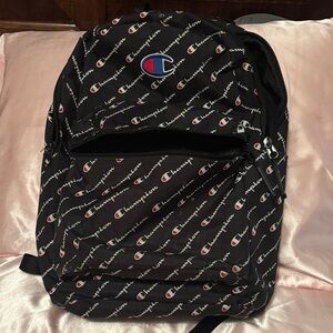 Champion Logo Patterned Black Backpack